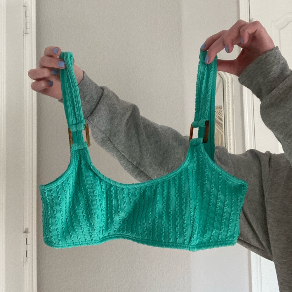 turquoise green bikini top